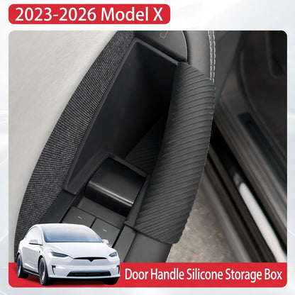 New Tesla Model X Silicone Door Pull Handle Storage Box - Interior Organizer Accessory