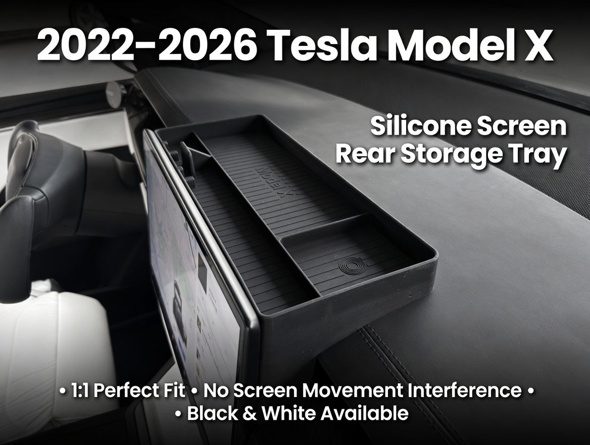 Tesla Model X Silicone Center Console Storage Tray with Tissue Box Holder (2021+ New Model)