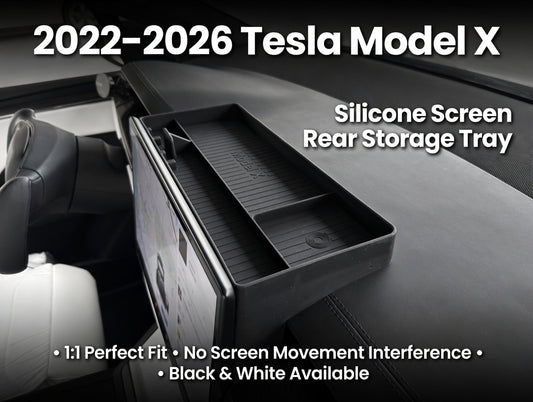 Tesla Model X Silicone Center Console Storage Tray with Tissue Box Holder (2021+ New Model)