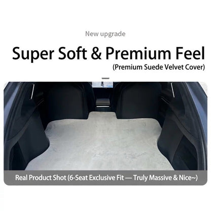 Tesla Model X 6-Seat Car Bed Mattress | Premium Suede Velvet | Exact Custom Fit for 6-Seater | Includes Electric Pump + 4 Air Columns