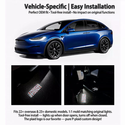 Tesla Model X Plaid Door Welcome Ambient Light - Interior Decor Projector