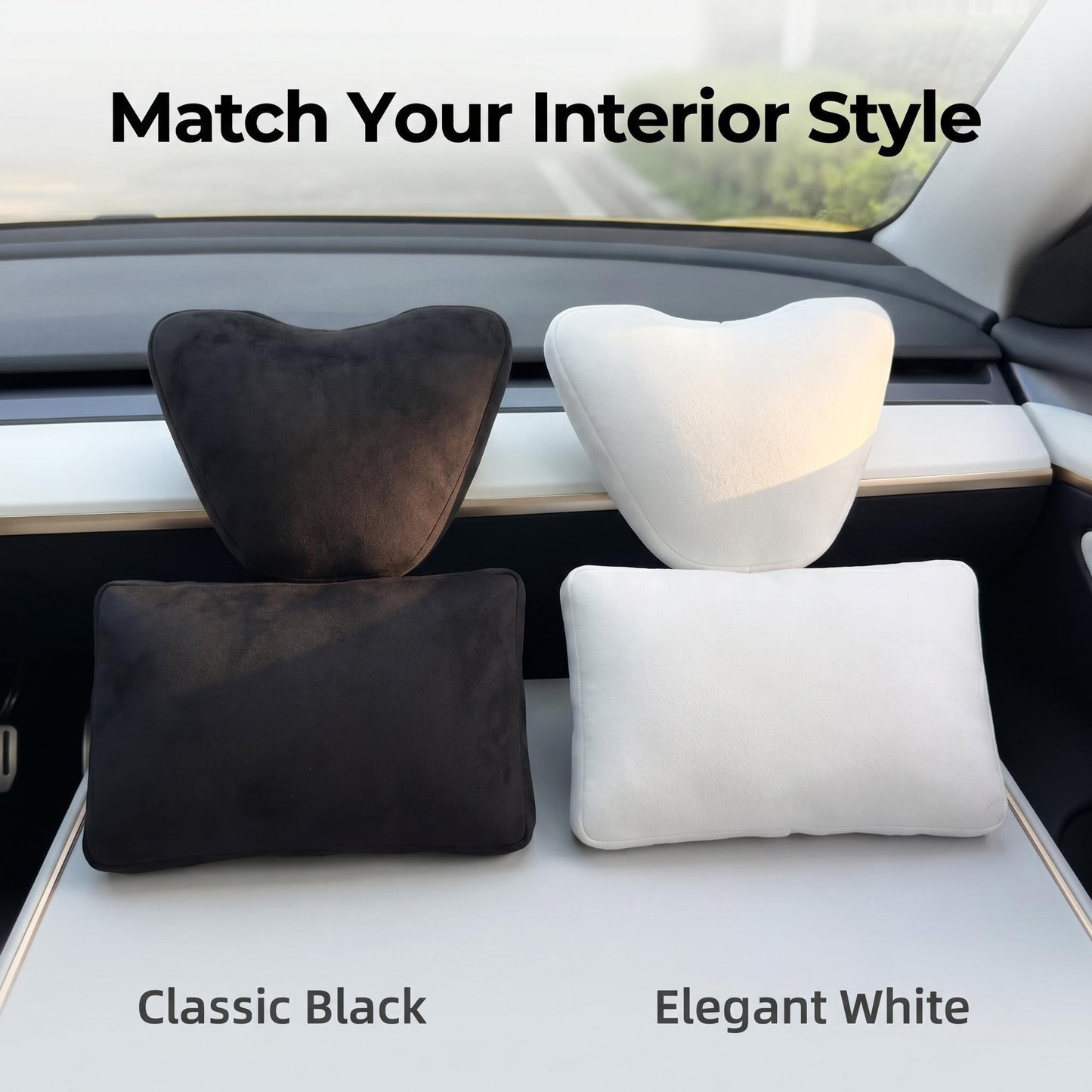 Tesla Model X Minimalist Headrest Lumbar Cushion Kit - Comfort Interior Accessory