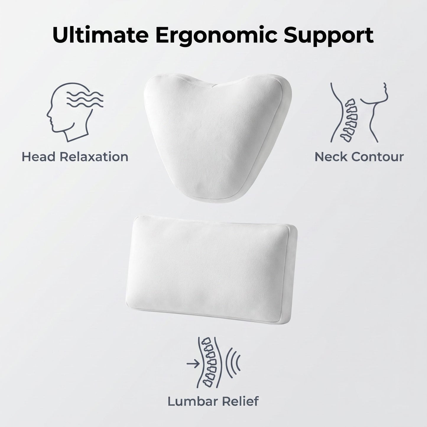 Tesla Model X Minimalist Headrest Lumbar Cushion Kit - Comfort Interior Accessory