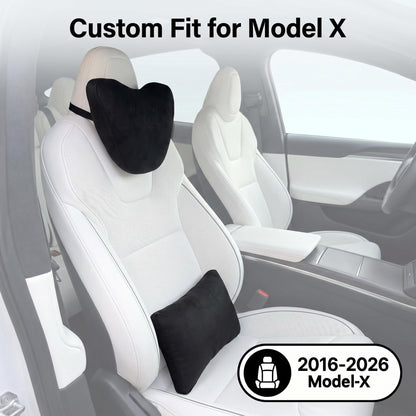 Tesla Model X Minimalist Headrest Lumbar Cushion Kit - Comfort Interior Accessory