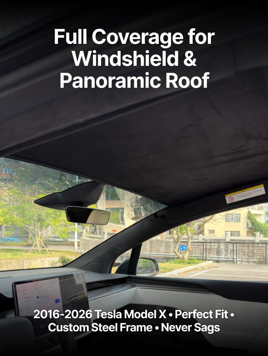 Tesla Model X Sunroof Shade Sun Blocker | Heat Insulation Roof Sunshade