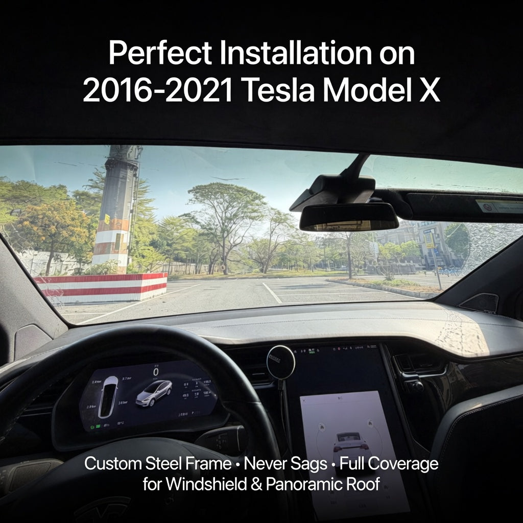 Tesla Model X Sunroof Shade Sun Blocker | Heat Insulation Roof Sunshade